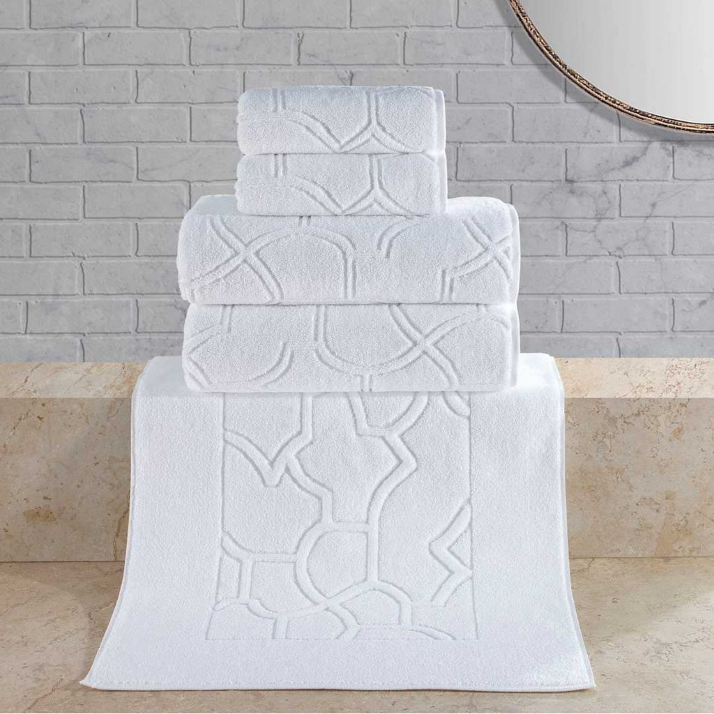 Desenli Banyo Havlu Seti - Otel Tipi